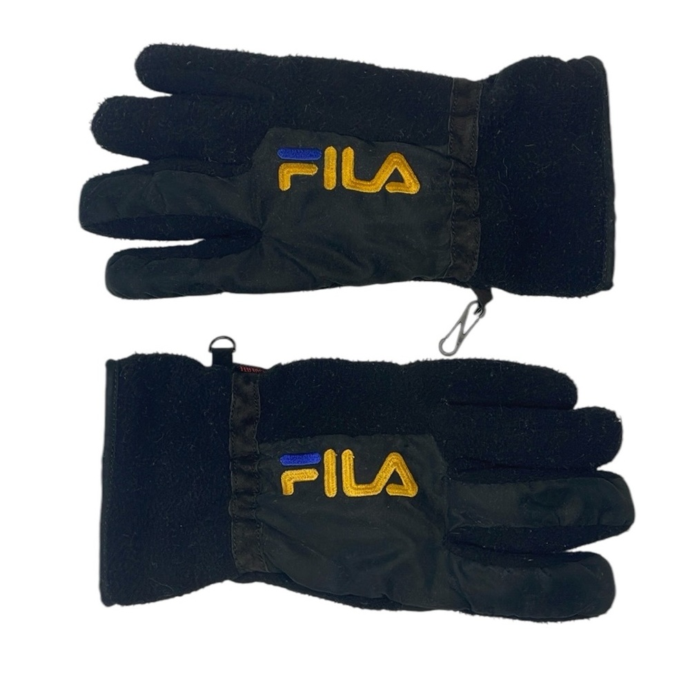 FILA Black Fleece Thinsulate Gloves with Yellow‎ and Blue Logo. Men’s Size M / L